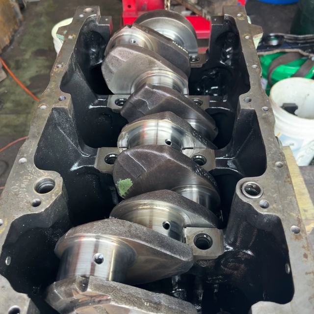 Crankshaft in the engine block