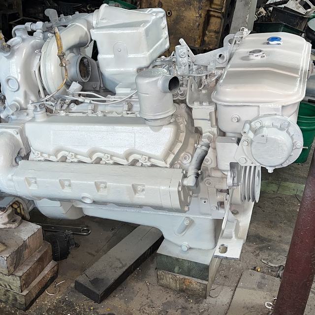 Marine diesel engine on a stand